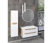 SAPHO WAVE umyvadlová skříňka 89,7x45x47,8cm, pravá, bílá/dub alabama (4)