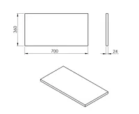SAPHO PLATO deska Rockstone 700x24x360mm, bílá mat (3)