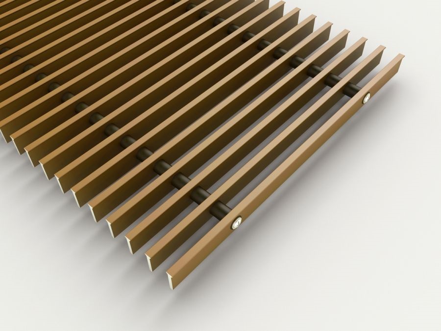 Boki pml mřížka 420mm /3500mm dural - elox světlý bronz