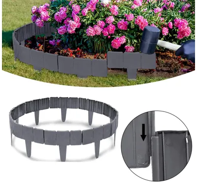 Garden King Zahradní plastový obrubník s imitací kamene 10 ks