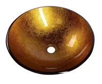 SAPHO AGO skleněné umyvadlo na desku Ø 42cm, zlatá/oranžová (3)