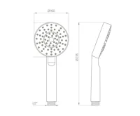 Termostatická nástěnná vanová baterie s hadicí, ruční a talířovou kulatou sprchou Ø 235 mm (3)