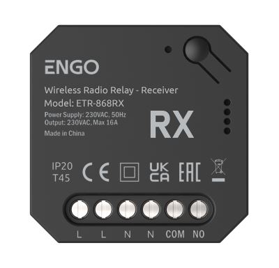 ENGO Controls Bezdrátové relé EngoLink, rádiově řízené, 868Mhz