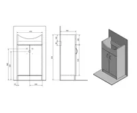 AQUALINE SIMPLEX ECO 50 umyvadlová skříňka včetně umyvadla 47x83,5x29cm (9)