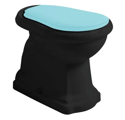 KERASAN RETRO WC mísa stojící, 38,5x59cm, spodní odpad, černá mat