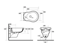 KERASAN RETRO bidet závěsný 38x52cm, bílá (5)