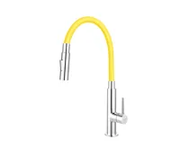 NOVASERVIS Dřezová stojánková baterie se žlutým ramenem a sprškou - 70730,0ZL