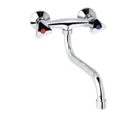 Dřezová nástěnná baterie, Kasia, 150 mm, s ramínkem trubkovým ø 18 mm - 200 mm, chrom