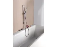 SAPHO Sprchová tyč s vývodem vody, posuvný držák, hranatá, 600mm, chrom (3)