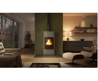 HS Flamingo Krbová kamna AQUAFLAM ® 12 s výměníkem - šedá, manuální regulace (17)