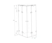 PROFI-RICH Sprchový kout čtvercový  90x90x190 chrom - sklo - čiré CK70111E (2)