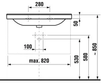 JIKA CUBITO Umyvadlo 85cm bez otvoru pro baterii (2)