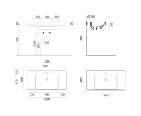 GSI NUBES keramické umyvadlo 100x50cm, s odkládacími plochami, 3 otvory, bílá ExtraGlaze (4)