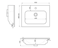 SAPHO PIEDRA keramické umyvadlo nábytkové 61x46,5cm, bílá (8)