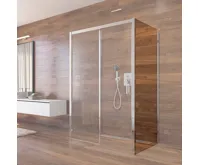 Lima pevný díl skleněný, 80x190 cm, sklo čiré 6 mm, polorámový - chrom ALU (1)