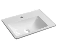 SAPHO ARANA umyvadlo rohové, litý mramor, 56x35cm, pravé, bílá