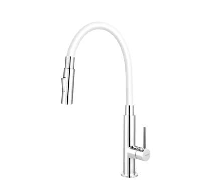 NOVASERVIS Dřezová stojánková baterie s bílým ramenem a sprškou - 70730,0B