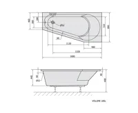 POLYSAN PROJEKTA R asymetrická vana 160x80x44cm, bílá (4)