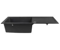 SAPHO Granitový vestavný dřez s odkapem, 97x50cm, černá (4)