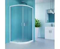 KORA Sprchový kout, čtvrtkruh, 90 cm, R550, bílý ALU, sklo Grape