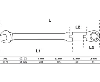 BGS Sada dvoukloubových ráčnových kombinovaných klíčů ,  nastavitelné ,  18 mm (1)