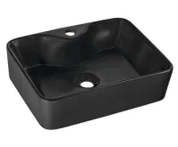 SAPHO BALENA keramické umyvadlo na desku, 48x37 cm, černá mat SAPHO BALENA keramické umyvadlo na desku, 48x37 cm, černá mat