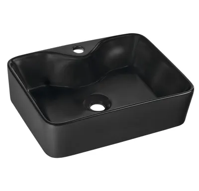 SAPHO BALENA keramické umyvadlo na desku, 48x37cm, černá mat