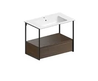 GSI PURA konstrukce pod umyvadlo 82,6x46cm, černá mat/ořech (1)