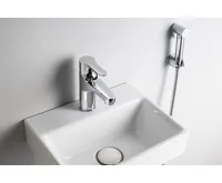 BRUCKNER SIEGER stojánková umyvadlová baterie s bidetovou sprchou, chrom (3)