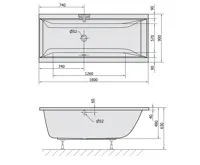 POLYSAN CLEO obdélníková vana 180x90x48cm, bílá mat (2)