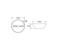 Umyvadlo na desku bez přepadu, 400x400x145 mm, kulaté, keramické (1)