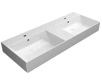 GSI KUBE X keramické dvojumyvadlo 120x47cm, broušená spodní hrana, bílá ExtraGLaze