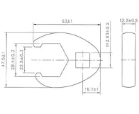 BGS Klíč plochý otevřený 1/2" 28 mm (1)