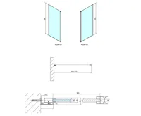 POLYSAN MODULAR SHOWER stěna k instalaci na zeď, pro připojení otočného panelu, 1000 mm (8)