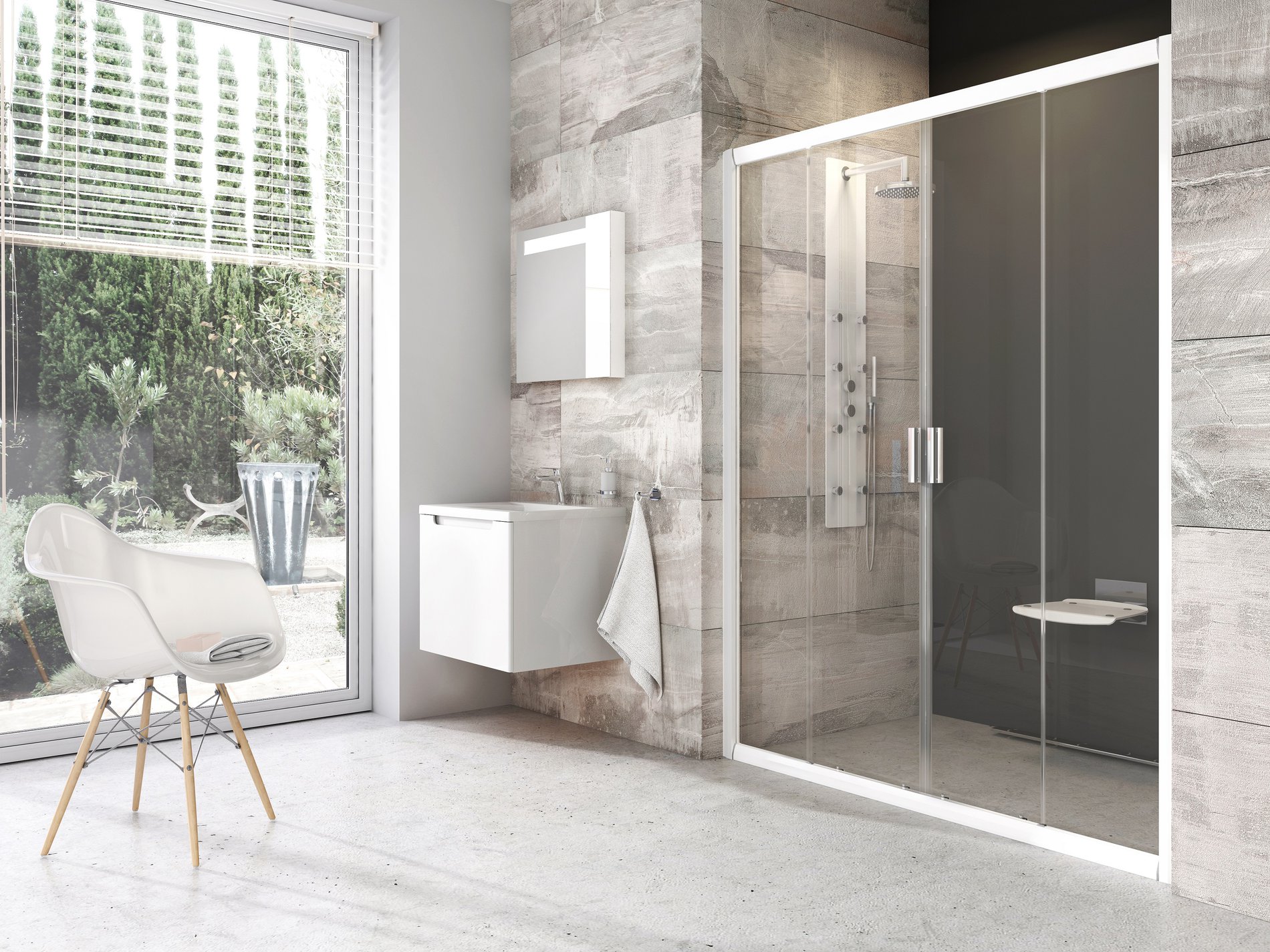 Ravak sprchové dveře blix bldp4-120 bílá+transparent