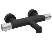 SAPHO SOLARIS nástěnná vanová termostatická baterie, černá mat/chrom