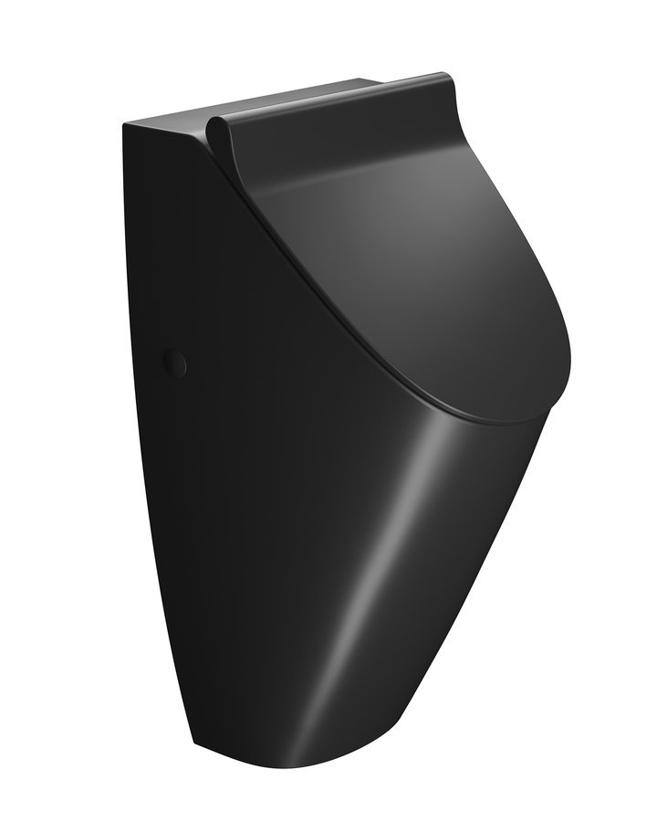 Gsi community urinál se zakrytým přívodem vody s otvory pro víko 31x65cm, černá mat