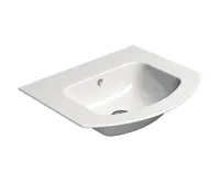 GSI PURA keramické umyvadlo Slim oblé 52x44cm, bez otvoru, bílá ExtraGlaze