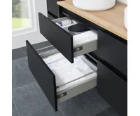 Opto, koupelnová skříňka s keramickým umyvadlem, dub, 4 zásuvky, 1210x580x458 mm (5)