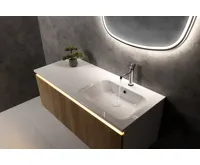 SAPHO ARECA umyvadlo, litý mramor, 121x51,5cm, pravé, bílá (5)