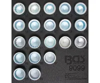 BGS Sada zástrčných hlavic pro bezpečnostní šrouby ráfků pro Porsche a VW Touareg, 20dílná BGS Sada zástrčných hlavic pro bezpečnostní šrouby ráfků pro Porsche a VW Touareg, 20dílná