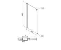 SAPHO Dělící stěna mezi urinály 40x100cm, mléčné sklo (6)
