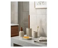 SAPHO CRAFT WC štětka na postavení, acacia/béžová (1)