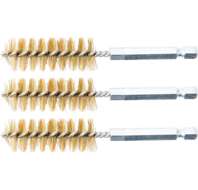 BGS Kartáče mosazné, sada 3 ks, 17 mm, 6.3 mm (1/4") Drive, 3 pcs.