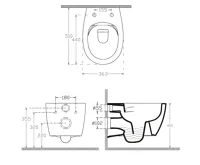 ISVEA SENTIMENTI závěsná WC mísa, Rimless, 36x51cm, bílá (7)
