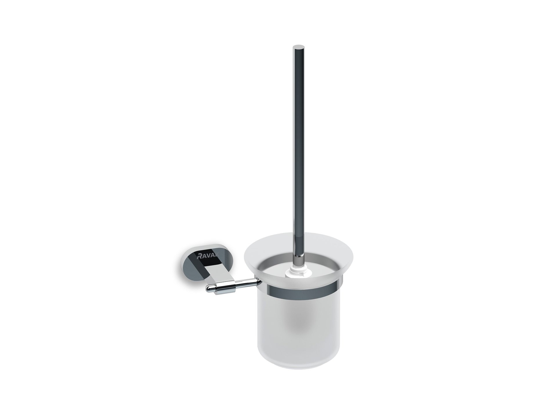 Ravak cr 410.00 držák s nádobkou a wc štětkou (sklo)