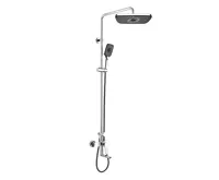 Sprchový set EVE, vanová baterie s talířovou hranatou sprchou, černá