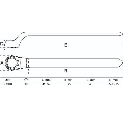 BGS Jednoočkový klíč VDE | s hlubokým vyhnutím | 18 mm - BGS 72018