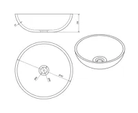 SAPHO PRIORI keramické umyvadlo na desku, Ø 41 cm, fialová s ornamenty (8)