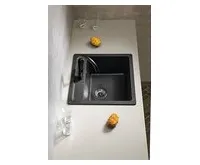 SAPHO Granitový vestavný dřez mono, 53x50cm, černá (1)